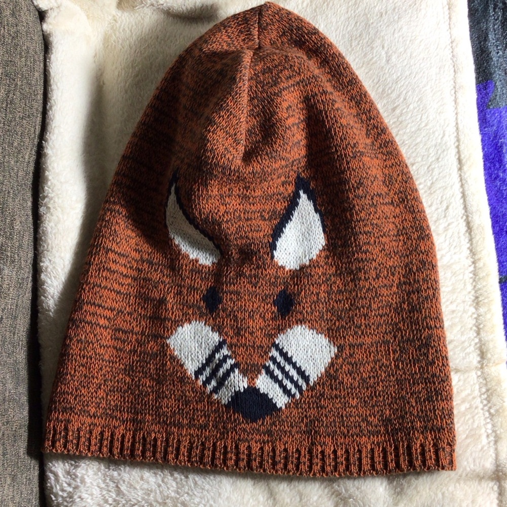 Oversized fox beanie